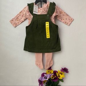 Carter’s 3 piece baby dress, size 6m, 6m, NWT